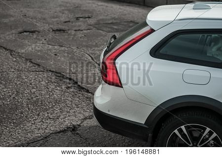 Moscow, Russia - May 3, 2017 Volvo V90 Cross Country, Front-side View. Test Of New Volvo V90 Cross C