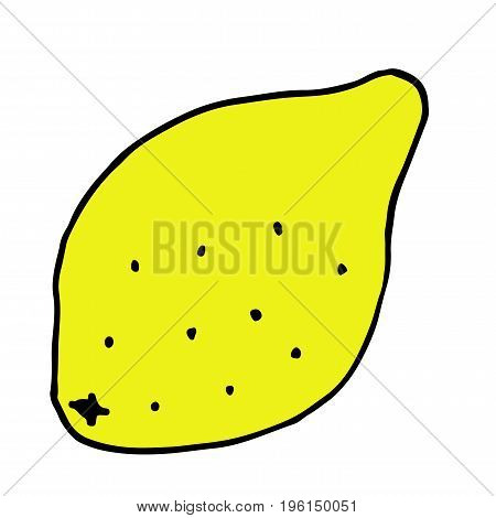 Fresh Lemon Vector Icon Illustration Isolated On White Background