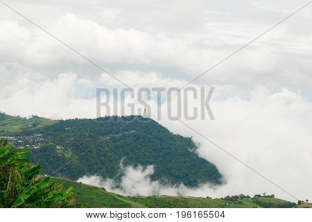 View nature mountain sky and fog phu tubberk thailand
