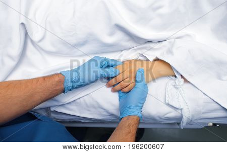 Doctor caring for an incurable patient. Conceptual photo