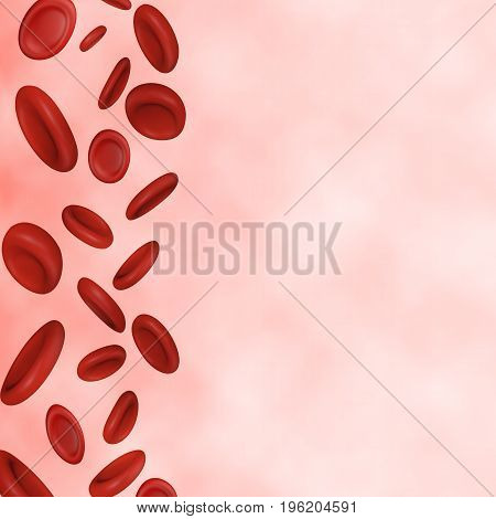 Vector Streaming Blood Cells. Abstract medical background