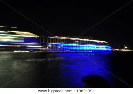 speeding boat
