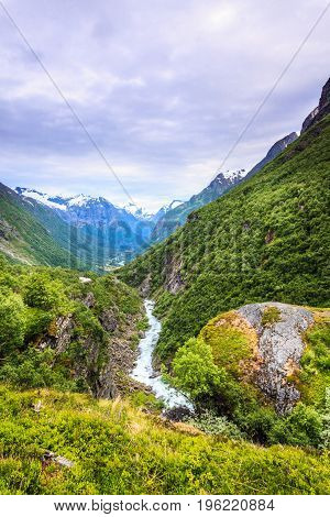 Mountains Summer Landscape In Norway.