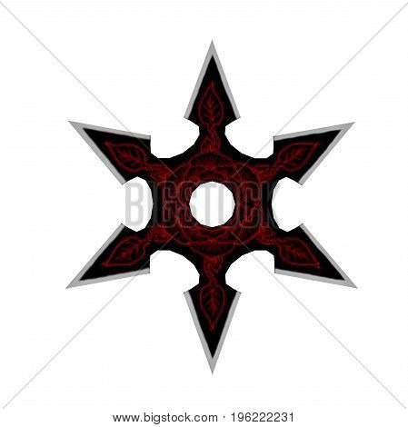 Ninja Star Shuriken isolated in white background - 3D render