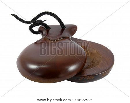 Castanets เหนือพื้นหลังสีขาว