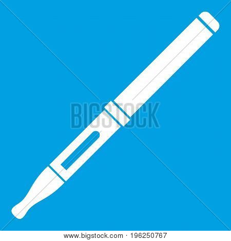Mod and clearomizer in the kit icon white isolated on blue background vector illustration
