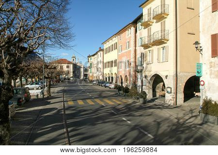 The Village Of Bissone On Lake Lugano