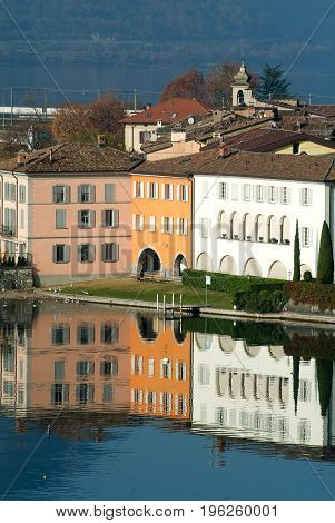 The Village Of Bissone On Lake Lugano