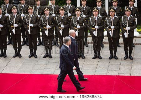 Petro Poroshenko And President Of Belarus Alexander Lukashenko