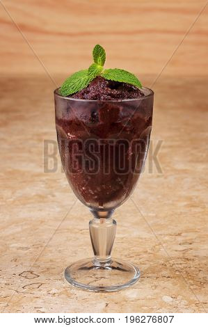 Acai Pulp In Glass With Fresh Mint