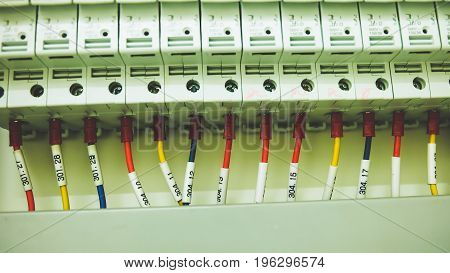 Colorful PLC Wires in Control Panel System