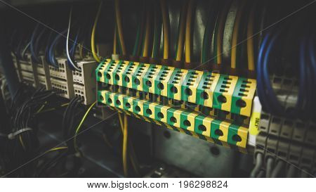 Colorful PLC Wires Connection in Panel System