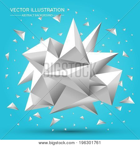 3D Low Polygon Geometry Background. Abstract Polygonal Geometric Shape. Lowpoly Minimal Style Art. T