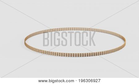 Close up shot of gold bracelet 3d render