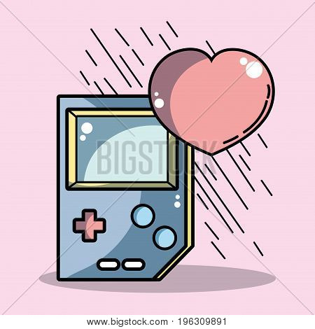 ttechnologic videogame console with heart symbol vector illustration