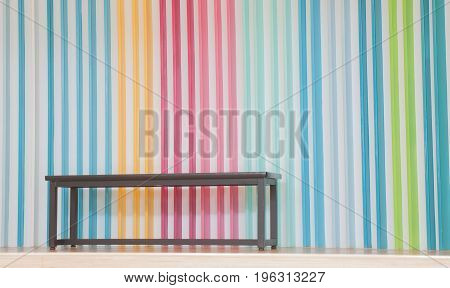 beutiful background rainbow with brown wood table