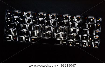 Lighted notebook keyboard macro concept detail picture