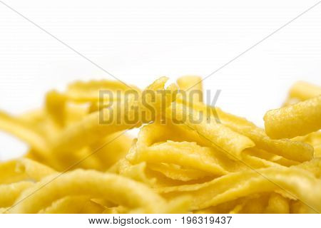 Heap of pasta isolated on white background.With copyspace