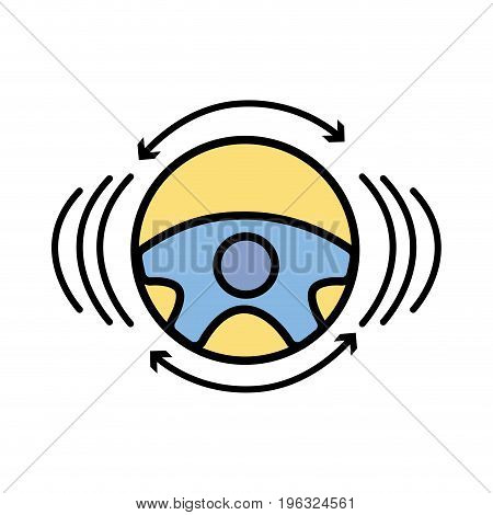 steering wheel futuristic car innovation vector illustration