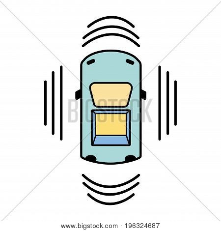 car transportation from above with sunroof vector illustration