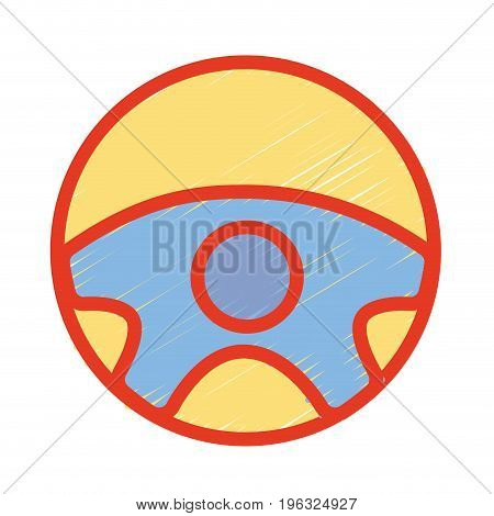 steering wheel futuristic car innovation vector illustration