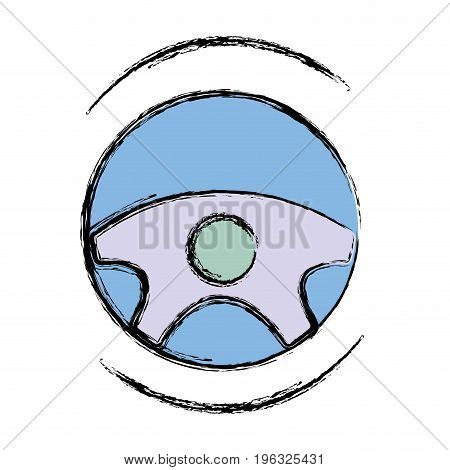 steering wheel futuristic car innovation vector illustration
