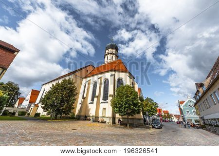 Schongau, Germany - October 2016: view on the town church