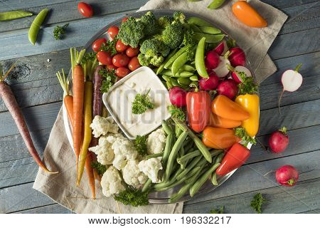 Raw Refreshing Vegetable Crudites Plate