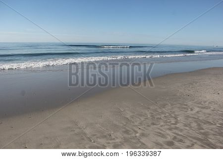 Waves on the sandy Brigantine, New Jersey beach
