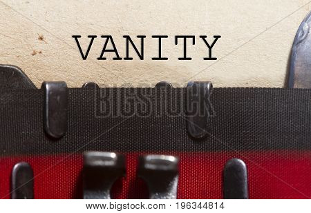 Vanity  Excessive Pride