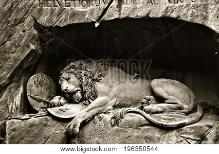 The Dying Lion Monument at Lucerne Switzerland