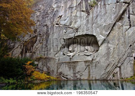 The Dying Lion Monument at Lucerne Switzerland