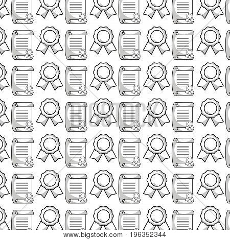 medal signal and certificate document background vector illustration
