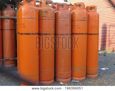 Propane Gas Bottles At Depot