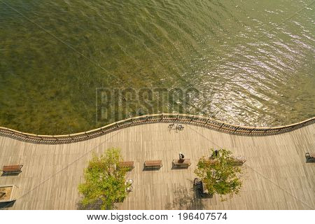 SEOUL, SOUTH KOREA - CIRCA JUNE, 2017: Han River in Seoul. The Han River or Hangang is a major river in South Korea.