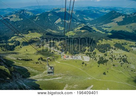 Cable car at work in Santis Switzerland