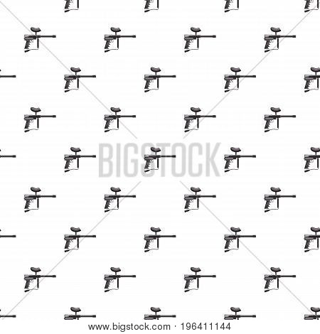 Loaded gun for paintball pattern seamless repeat in cartoon style vector illustration