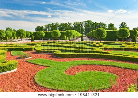 Traditional French Garden. Rundale Palace ,  Latvia