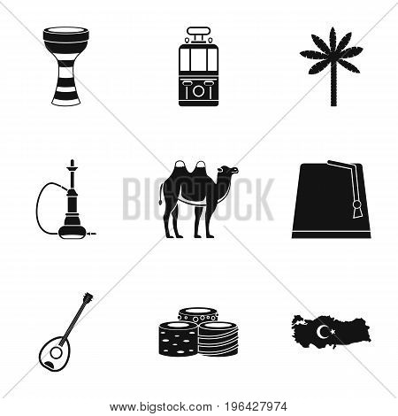 Ankara map icons set. Simple set of 9 Ankara map vector icons for web isolated on white background