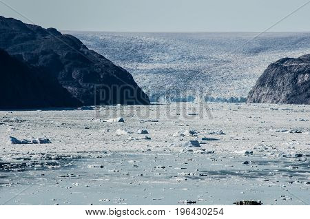 Glacier in a sunny day near Narsarsuaq Greenland