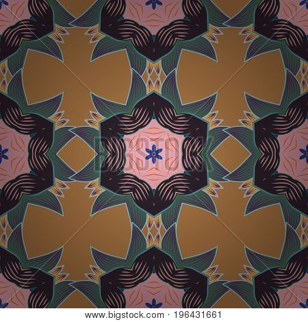 Wedding holiday card. Ethnic texture. Orient symmetry lace fabric. Colored. Arabic Mandala pattern on colorful background. Vintage vector decorative ornament. East Islam Indian motifs.