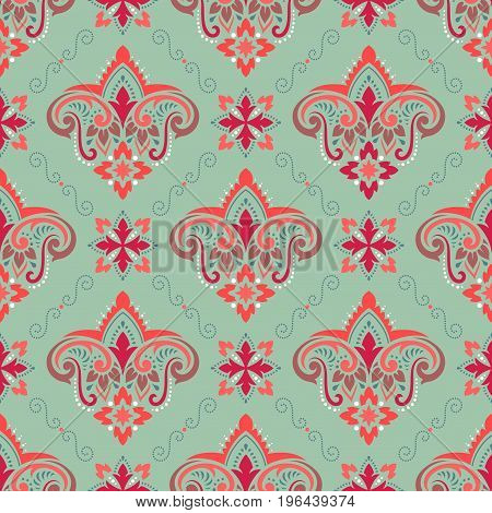 Boho style flower seamless pattern. Tiled floral design, best for print fabric or papper and more.