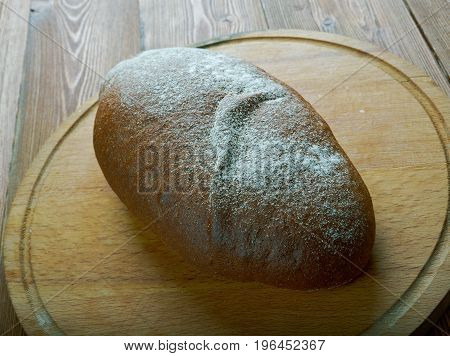 Rukkileib - Finnish Rye bread .close up meal
