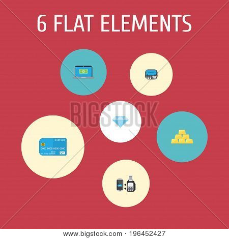 Flat Icons Payment, Computer, Remote Paying And Other Vector Elements