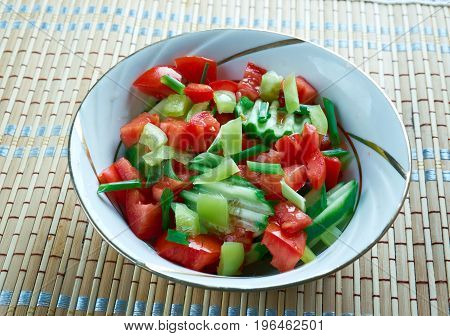 Gazan Dagga - Palestinian vegetable salad. close up meal