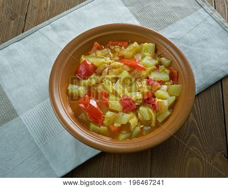 Mixed vegetable kurma. Indian Dish. close up