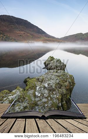Beautiful Autumn Fall Landscape Image Of Crummock Water At Sunrise In Lake District England Concept