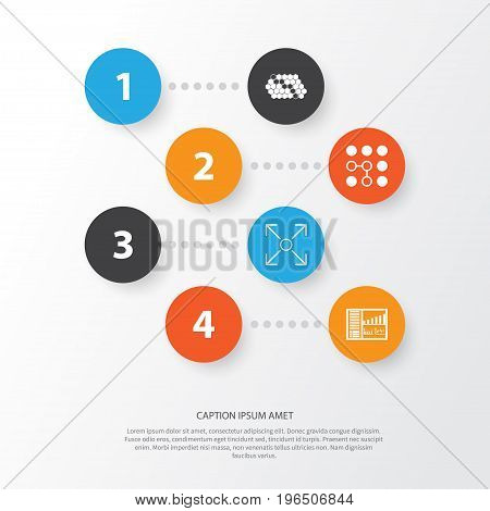 Learning Icons Set. Collection Of Branching Program, Hive Pattern, Controlling Board And Other Elements