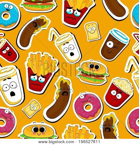 Cartoon Fast Food Vector & Photo (Free Trial) | Bigstock
