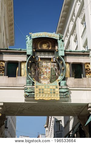 Anker Clock (ankeruhr, 1911) In Hoher Markt - Famous Astronomical Clock In Vienna, Austria